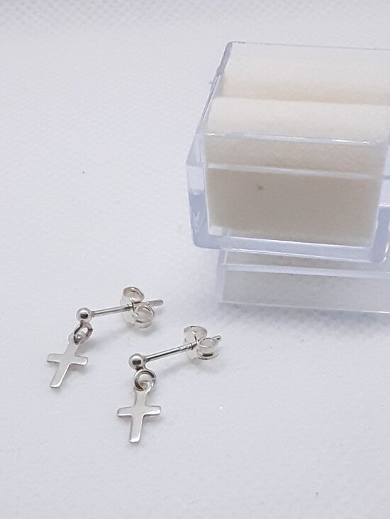 925 Sterling Silver Other - Host Pick!!  NEW Infant sterling silver cross post earrings